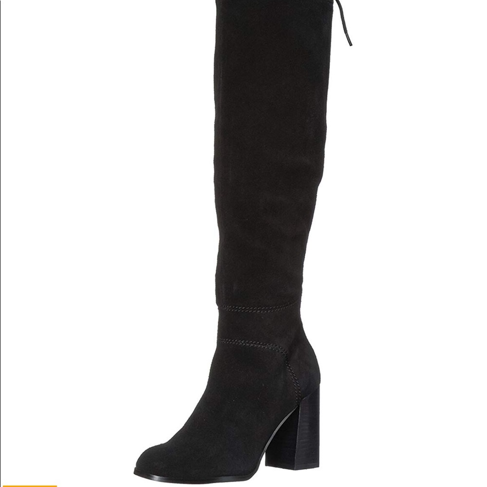 Novela black suede thigh high boots